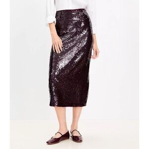LOFT Sequin Midi Skirt NEW